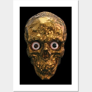 BOO BOO GOLD SKULL WITH EYES Posters and Art